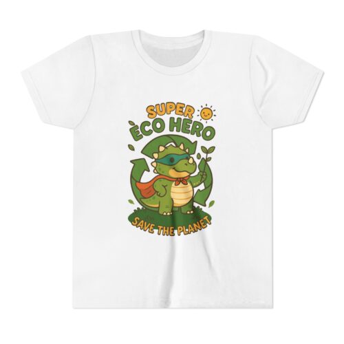 Eco Hero Youth Tee, Kids T-Shirt, Superhero Shirt, Green Living Gift, Earth Day Outfit, Nature Lover Clothing