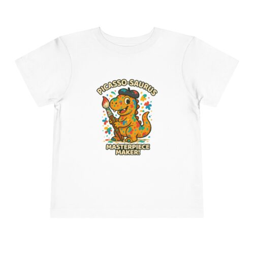 Picasso-Saurus Toddler Tee, Dinosaur T-Shirt, Kids Art Shirt, Fun Graphic Tee, Birthday Gift, Creative Gift for Kids