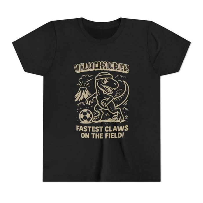 Youth Velocikicker Soccer Tee - Fastest Claws on the Field, Kids Shirt, Dinosaur Graphic Tee, Soccer Fan Apparel, Birthday Gift - Image 2