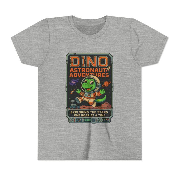 Dino Astronaut Adventures Youth Tee - Explore the Stars in Style! - Image 2