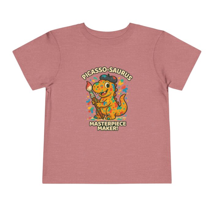 Picasso-Saurus Toddler Tee, Dinosaur T-Shirt, Kids Art Shirt, Fun Graphic Tee, Birthday Gift, Creative Gift for Kids - Image 2