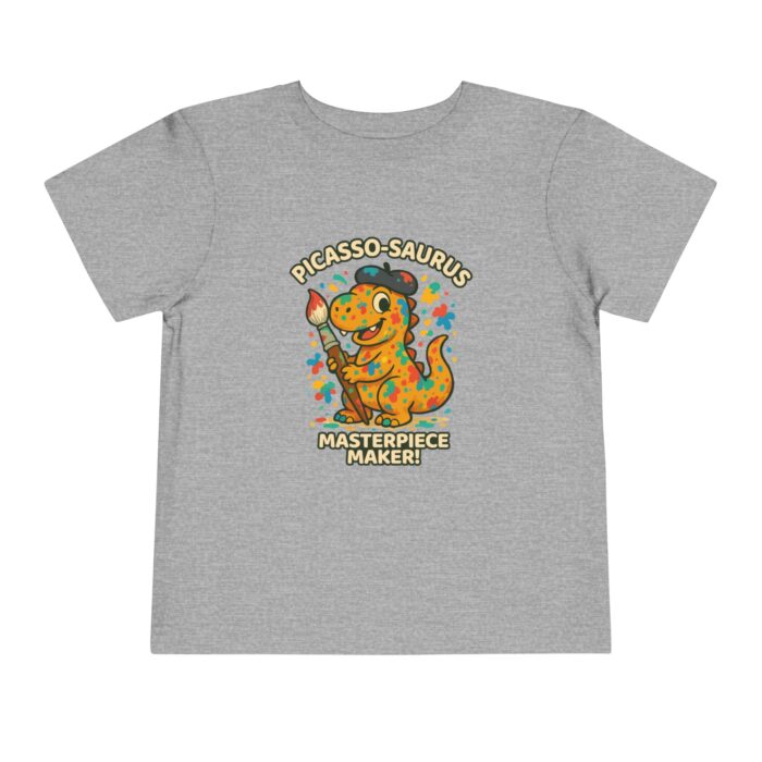 Picasso-Saurus Toddler Tee, Dinosaur T-Shirt, Kids Art Shirt, Fun Graphic Tee, Birthday Gift, Creative Gift for Kids - Image 3
