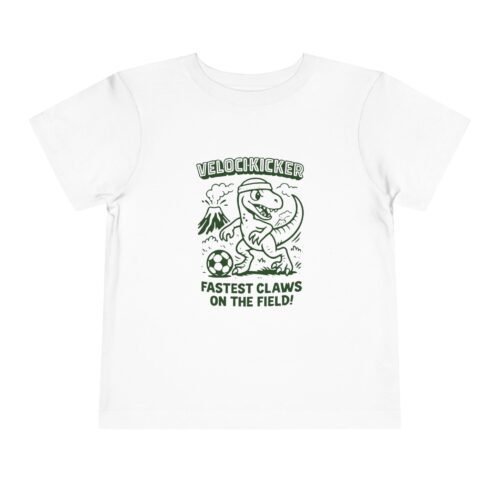 Toddler Velocikicker Soccer Tee - Fastest Claws on the Field, Kids Shirt, Dinosaur Graphic Tee, Soccer Fan Apparel, Birthday Gift