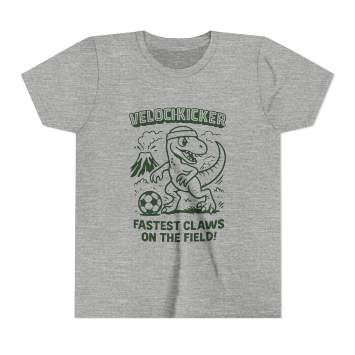 Youth Velocikicker Soccer Tee - Fastest Claws on the Field, Kids Shirt, Dinosaur Graphic Tee, Soccer Fan Apparel, Birthday Gift - Image 3