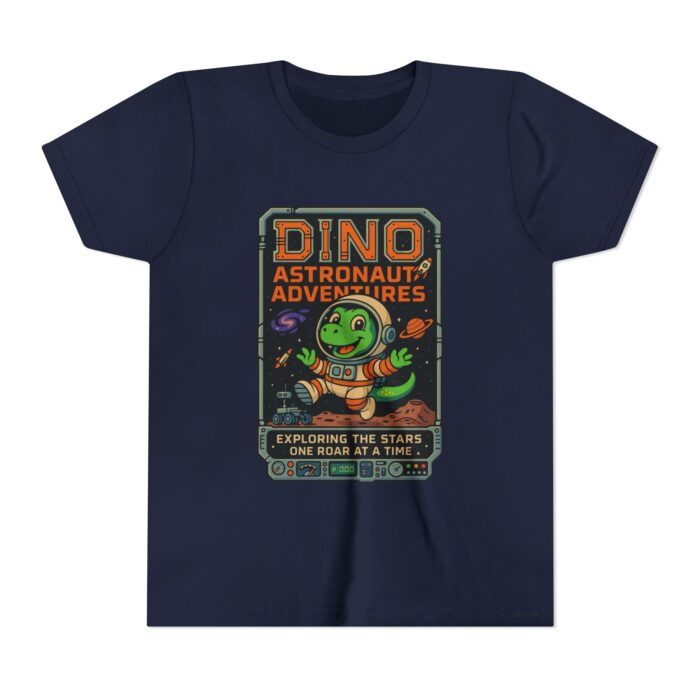 Dino Astronaut Adventures Youth Tee - Explore the Stars in Style! - Image 3